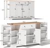 Sideboard 138 cm mit Schublade, Türfächern und Kippsicherung – modernes Küchenbuffet aus MDF in Natur/Weiß Bild 5