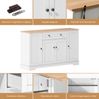 Sideboard 138 cm mit Schublade, Türfächern und Kippsicherung – modernes Küchenbuffet aus MDF in Natur/Weiß Bild 3