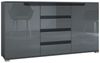 Sideboard Kommode Sylt V1, Korpus in Schwarz matt / Front in False mit Absetzungen in False (139 x 72 x 35) Bild 4
