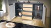 Sideboard Kommode Sylt V1, Korpus in Schwarz matt / Front in False mit Absetzungen in False (139 x 72 x 35) Bild 2