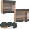 Küchenglasschrank Fame-Line Anthrazit-Gold 80 cm Vicco Bild 5