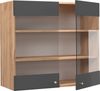 Küchenglasschrank Fame-Line Anthrazit-Gold 80 cm Vicco Bild 4