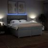 vidaXL Boxspringbett mit Matratze Hellgrau 180x200 cm Stoff 3293666 Bild 5