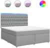 vidaXL Boxspringbett mit Matratze Hellgrau 180x200 cm Stoff 3293666 Bild 2