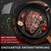 Feuerpfanne 30 cm aus Gusseisen – Bratpfanne mit Stiel Lederüberzug Ringreiniger & Rezeptbuch für Induktion Grill & Herd Bild 4