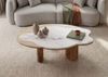 Couchtisch Sheesham 120x70x35 natur sandgestrahlt lackiert / Marmor weiß ORGANIC COLLECTION #30 Bild 2