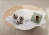 Couchtisch Sheesham 120x70x35 natur sandgestrahlt lackiert / Marmor weiß ORGANIC COLLECTION #30 Bild 4