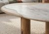 Couchtisch Sheesham 120x70x35 natur sandgestrahlt lackiert / Marmor weiß ORGANIC COLLECTION #30 Bild 5
