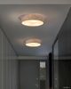 'Rena' Deckenleuchte Silber Stoffschirm rund flach ø45 cm Trommelform Moderne Deckenlampe Bild 3