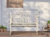 Gartenbank TODOR - Metall Beige 113x47x89 cm | Metallbank Garten 2 Seitzer Bank Terrasse Vintage Antik Gartenbank Bild 2