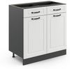 Küchenunterschrank R-Line Weiß Landhaus 80 cm ohne Arbeitsplatte Vicco Bild 5