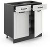 Küchenunterschrank R-Line Weiß Landhaus 80 cm ohne Arbeitsplatte Vicco Bild 3