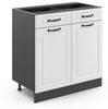 Küchenunterschrank R-Line Weiß Landhaus 80 cm ohne Arbeitsplatte Vicco Bild 4
