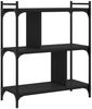 vidaXL Bücherregal 3 Böden Schwarz 76x32x88 cm Holzwerkstoff 833930 Bild 4