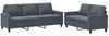 vidaXL 2-tlg. Sofagarnitur mit Kissen Dunkelgrau Samt 3201517 Bild 2