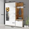 Garderoben-Set Harry, Moderner Kleiderschrank mit Polsterplatten und Schuhschrank – Ideal für Flur und Eingangsbereich (Graphit, Trinity 15), 185 x 40 x 140 cm Bild 2