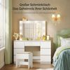 Woltu Schminktisch, mit Spiegel und LED-Beleuchtung, 7 Schubladen Bild 2