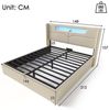 Odikalo Stauraumbett Polsterbett Doppelbett Lattenrost USB C Lade 16 LED Leinen 140/160x200 Bild 4