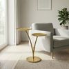 Beistelltisch Seerosenblatt Gold 57cm Aluminium Tisch - Design Anstelltisch Alu Modern Rund - Wohnzimmertisch Metall - Metalltisch Dekotisch Couchtisch Handmade Bild 3