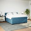 vidaXL Boxspringbett mit Matratze Blau 180x200 cm Samt 3288682 Bild 5
