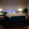 vidaXL Boxspringbett mit Matratze Blau 180x200 cm Samt 3288682 Bild 4