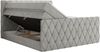 Boxspringbett, Doppelbett mit Fußteil, Multipocket-Matratzen und Topper, gestepptes Kopfteil und Front - MIREN KING DUO - 200 x 200 cm - Hellgrau Stoff - H4 Bild 5