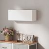 Badezimmer-Wandschrank Weiß, hochklappbare Tür mit Gasdruckdämpfer, grifflos, platzsparend, offenes Fach & Schrank, 80x25cm Bild 2