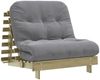 vidaXL Futon Schlafsofa mit Matratze 90x206x11 Kiefernholz Imprägniert 846765 Bild 2