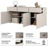 OTTO home Sideboard Cross,Breite 180 cm, moderne grifflose Kommode,3 Türen/3 Schubkästen, Schubladenschrank mit viel Stauraum, Einlegeböden verstellbar Bild 3