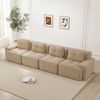 Boneless Sofas für Wohnzimmer,Modulares Sofa 4-Sitzer Bequem Polstertes Tiefsitz Corduroy-Cloud-Sofa Montagefreies Sofa Rutschfestes Design,Corduroy,Beige, Bild 3