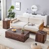 Couchtisch 90x50x30 cm in Nussbaumholz-Optik, rechteckig, MDF, einteilig, mit rutschfesten Füßen Bild 4