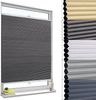 WOLTU Wabenplissee ohne Bohren Verdunklung Thermo Doppelplissee Klemmfix Zweifarbig 80x120 cm Dunkelgrau-weiß, Plissee Faltrollo Sonnen-, Sicht- & Schallschutz, Jalousie Plisseerollo für Fenster & Tür Bild 5
