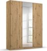 rauch Kleiderschrank; Drehtürenschrank COSMO, 3-türig, 1 Spiegeltüre, Eiche Artisan, mit Aufbewahrungsboxen, 136x197x54xcm Bild 3