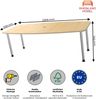 Rheinland Möbel Konferenztisch KONTI 220x103 cm – ovaler Besprechungstisch in Ahorn mit verchromten Rundrohrfüßen & Kabelauslass, Meetingtisch für 6–8 Personen, moderner XXL-Tisch fürs Büro & Besprechungsraum Bild 3