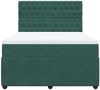 vidaXL Boxspringbett mit Matratze Dunkelgrün 140x200 cm Samt 3292367 Bild 4
