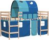 vidaXL Kinderhochbett mit Tunnel Blau 80x200 cm Massivholz Kiefer 3206983 Bild 2