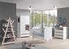 Regal Karilynn 90x34x169 Standregal MDF+Massivholz Weiß Bild 3