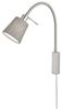 LED Wandleuchte & Bettleuchte Leinen Grau mit Schwanenhals, Breite 11cm Bild 4