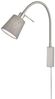 LED Wandleuchte & Bettleuchte Leinen Grau mit Schwanenhals, Breite 11cm Bild 5