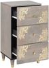 vidaXL Sideboard Grau und Gold 40 x 33 x 75 cm Massivholz Mango 4018795 Bild 2