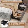 ADWOLT Stauraumbett Polsterbett mit Lattenrost und LED-Beleuchtung, Jugendbett 90x200 cm mit USB&Type-C,Kinderbett mit 2 Schubladen,Grau Bild 4