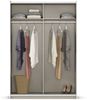 rauch Kleiderschrank Sejo, Schwebetürenschrank, Schiebetürenschrank, 2-türig, mit 2 Kleiderstangen und 2 Einlegeböden, Farbe Weiß, Griffleiste Alu, klein, platzsparend, 131x191x59cm Bild 5