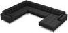 Micadoni Wohnlandschaft Mamaia 7-Sitzer Links Strukturierter Stoff Neve Dunkelgrau schwarze Beine Bild 3