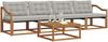 vidaXL Outdoor-Sofagarnitur mit Kissen 5 pcs Natürlich und Hellgrau 3369178 Bild 3