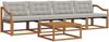 vidaXL Outdoor-Sofagarnitur mit Kissen 5 pcs Natürlich und Hellgrau 3369178 Bild 2