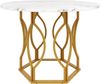 Runder Esstisch B 100 x T 100 x H 76 cm, MDF-Tischplatte weiß, Metallbeine in Gold Bild 4