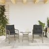 vidaXL Gartenstühle mit Kissen 2 Stk. Hellgrau Poly Rattan 365158 Bild 3