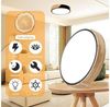 POPOLIC LED Deckenleuchte 24-W-moderne Leuchte, Deckenleuchte Holz, dimmbare Decke 3000k-6000k, ferngesteuerte LED-Deckenleuchte, für Wohnzimmer und Flur, Schwarz Bild 4