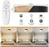 POPOLIC LED Deckenleuchte 24-W-moderne Leuchte, Deckenleuchte Holz, dimmbare Decke 3000k-6000k, ferngesteuerte LED-Deckenleuchte, für Wohnzimmer und Flur, Schwarz Bild 3