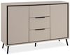 Finori Arona 01B Kommode, sand / schwarz | Kommode für Wohnzimmer | Maß: B x H x T ca. 135 x 90 x 38 cm | Kommode mit 2 Türen und 3 Schubkästen Bild 3
